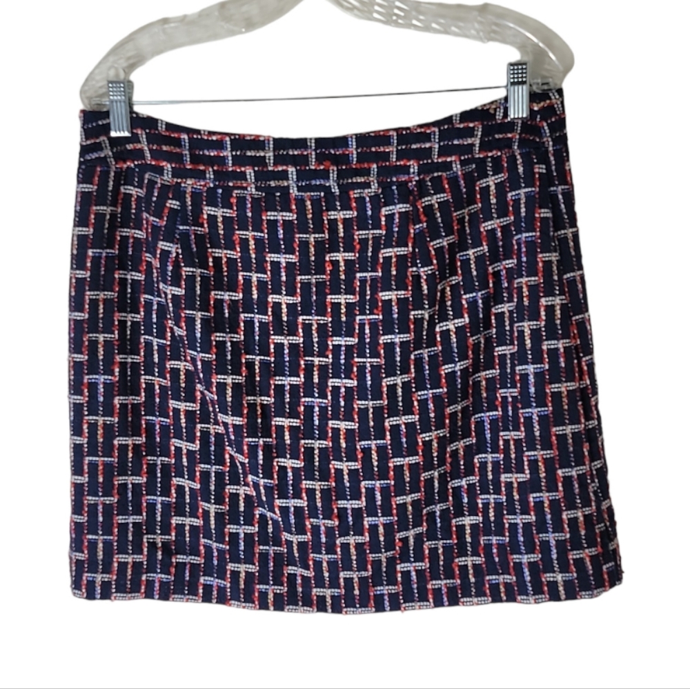 Loft faux wrap tweed boucle mini skirt size 10 - Picture 2 of 5